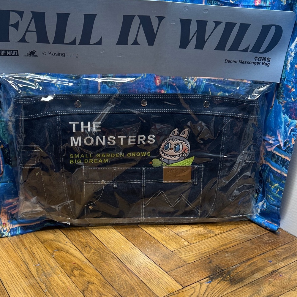 fall into the wild, the monsters denim bag brand new unopened bag